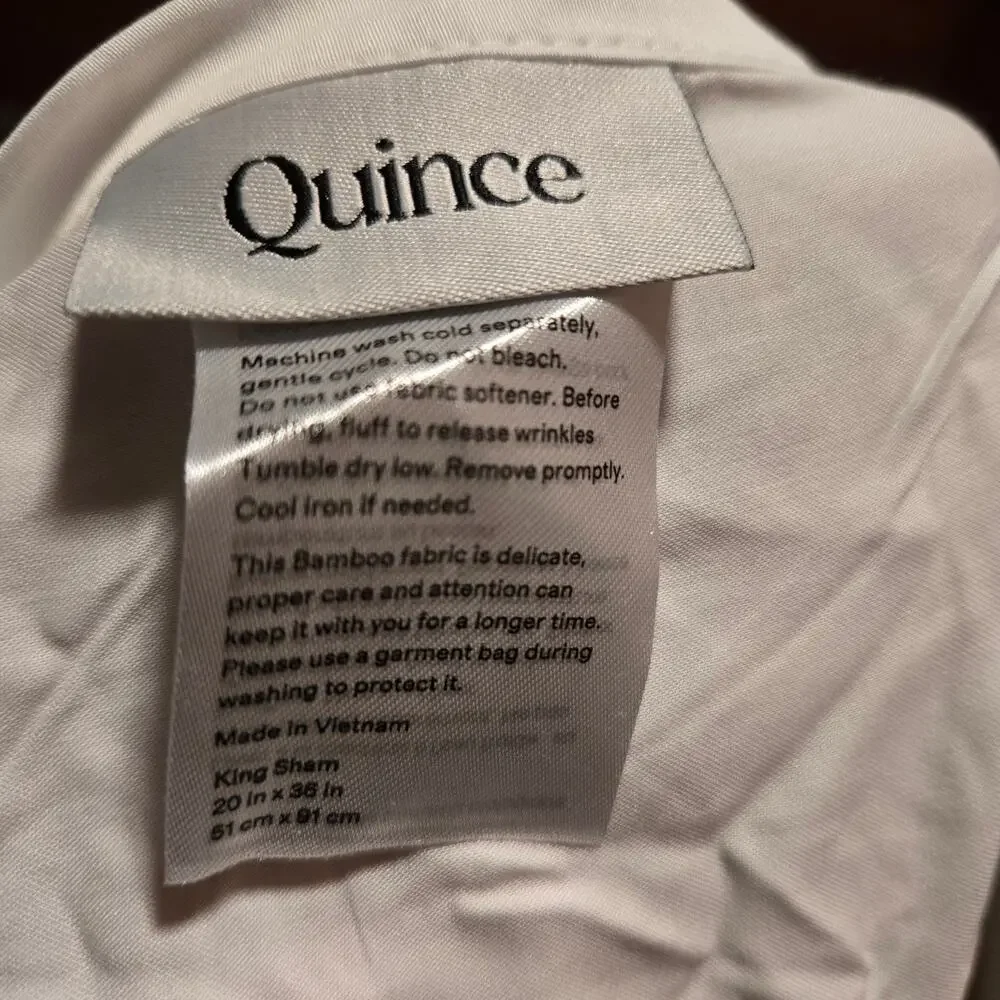 Quince Organic Viscose Bamboo King / Cal King Duvet Cover 2 Shams White